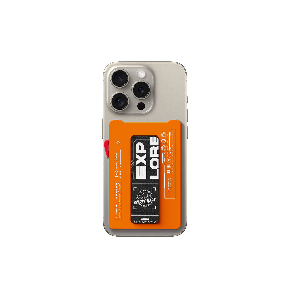 Wiwu MW-002 Pop-Up Buton Tasarımlı 6 Hazneli Magnetik Standlı Kartlık Gri