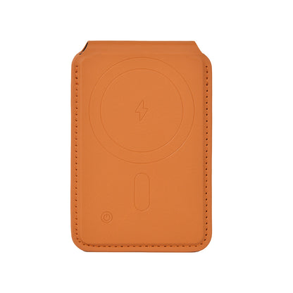 Wiwu MW-005 Magnetik Standlı Kartlık Qi Kablosuz Şarj Uyumlu FindMy Özellikli Mag Wallet Kahverengi