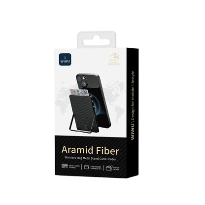 Wiwu MW-007 Warriors Pop-Up Buton Tasarımlı Magnetik Aramid Fiber Metal Standlı Kartlık Titanyum
