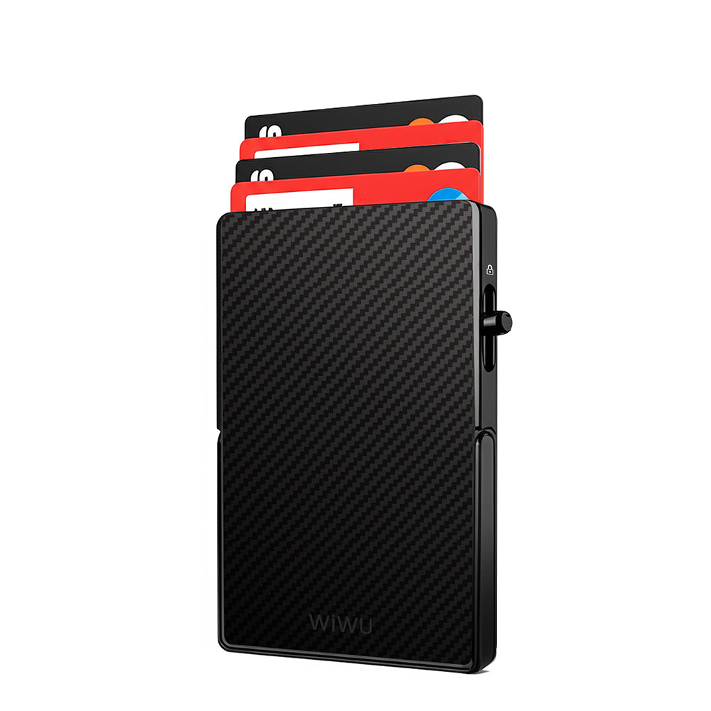 Wiwu MW-007 Warriors Pop-Up Buton Tasarımlı Magnetik Aramid Fiber Metal Standlı Kartlık Titanyum