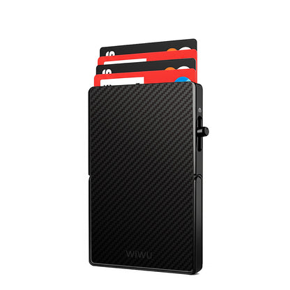 Wiwu MW-007 Warriors Pop-Up Buton Tasarımlı Magnetik Aramid Fiber Metal Standlı Kartlık Titanyum