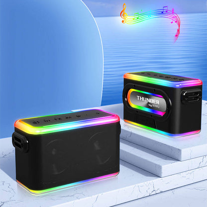 Wiwu P18 Thunder Bluetooth Speaker Hoparlör ve Karaoke Bluetooth Çift Mikrofon Siyah