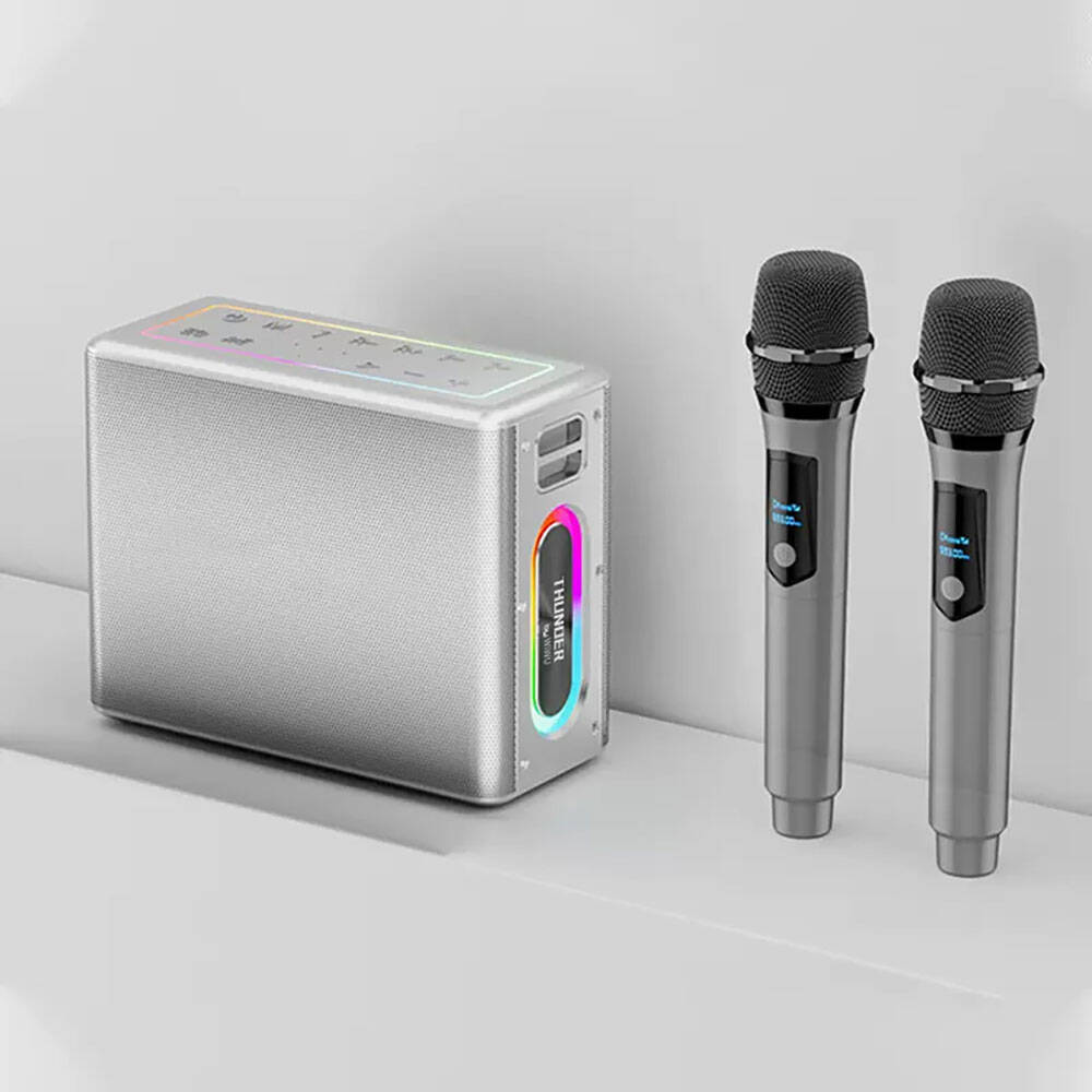Wiwu P19 Thunder Bluetooth Speaker Hoparlör ve Karaoke Bluetooth Çift Mikrofon Siyah