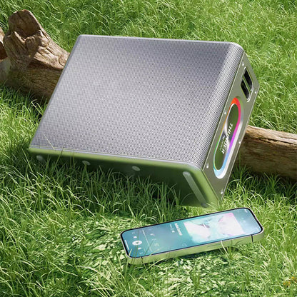 Wiwu P19 Thunder Bluetooth Speaker Hoparlör ve Karaoke Bluetooth Çift Mikrofon Siyah