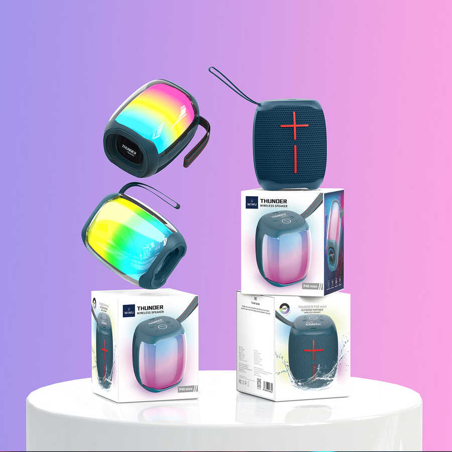 Wiwu P40 Mini Thunder Bluetooth Speaker Hoparlör Mavi
