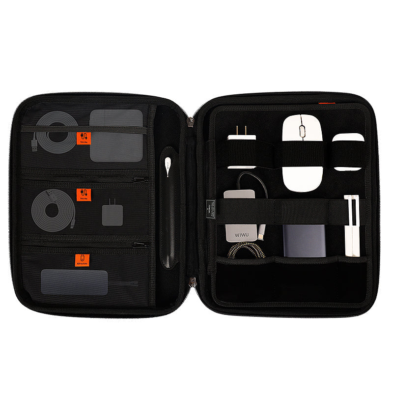 Wiwu Parallel Hardshell Serisi Darbe Emici Su Geçirmez 900D Polyester Kumaş 11 inç Laptop Çantası Siyah