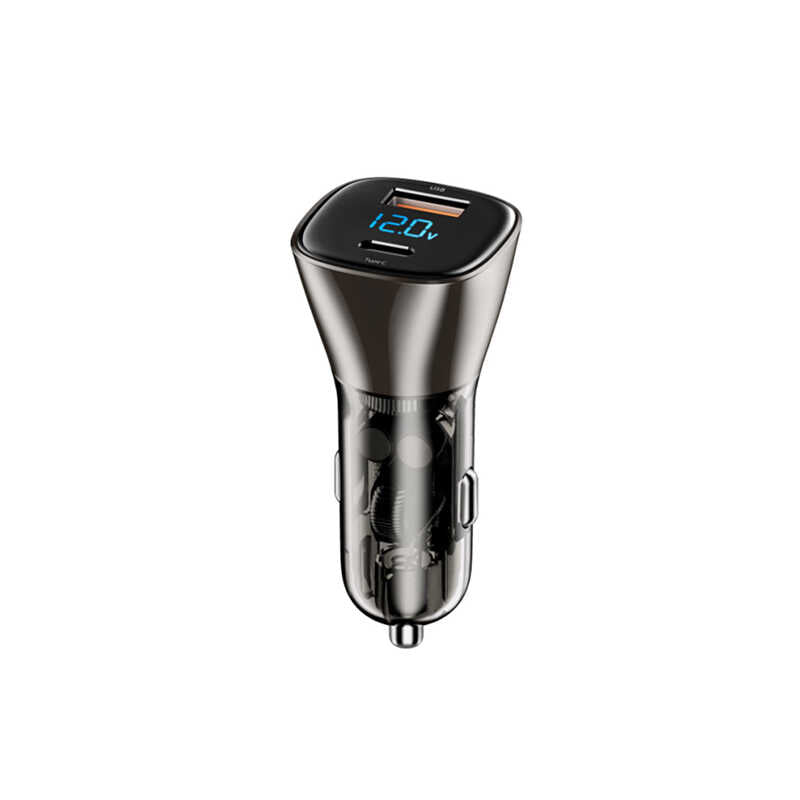 Wiwu PC500 72W PD QC3.0 Ultra Fast Charging Supported Digital Display Car Charger Head Black