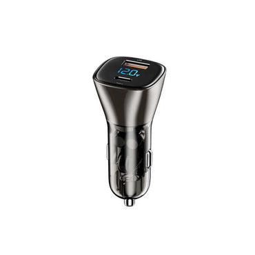Wiwu PC500 72W PD QC3.0 Ultra Fast Charging Supported Digital Display Car Charger Head Black