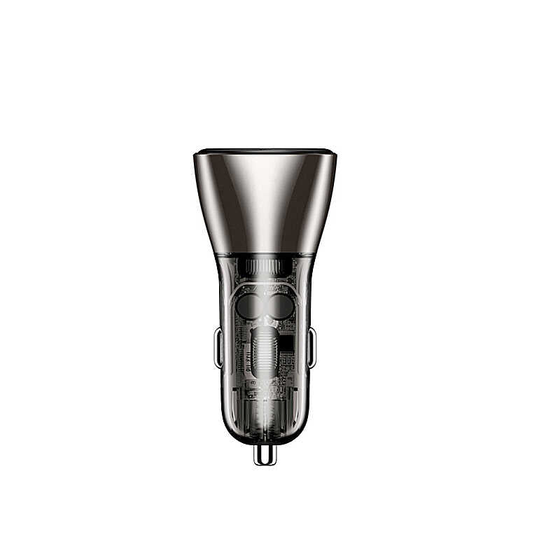 Wiwu PC500 72W PD QC3.0 Ultra Fast Charging Supported Digital Display Car Charger Head Black