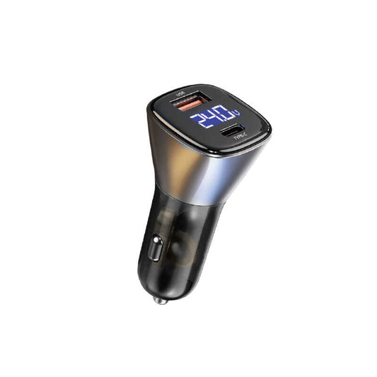 Wiwu PC500 72W PD QC3.0 Ultra Fast Charging Supported Digital Display Car Charger Head Black
