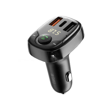 Wiwu PC600 36W Fast Charging Supported Digital Display Bluetooth FM Transmitter Black