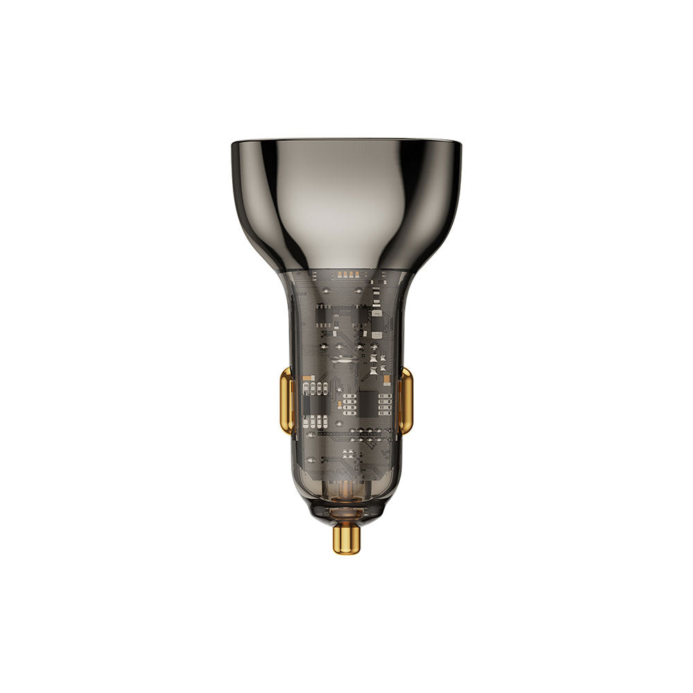 Wiwu PC700 Zhitou Series PD QC 3.0 Ultra Fast Charging Transparent Car Charger Head PD 30W Black 