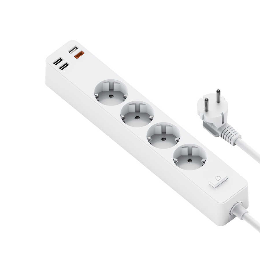 Wiwu PD20W U01EU Power Strip Multi Socket 160 cm White