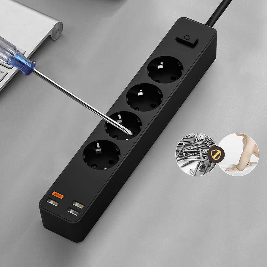 Wiwu PD20W U01EU Power Strip Multi Socket 160 cm Black
