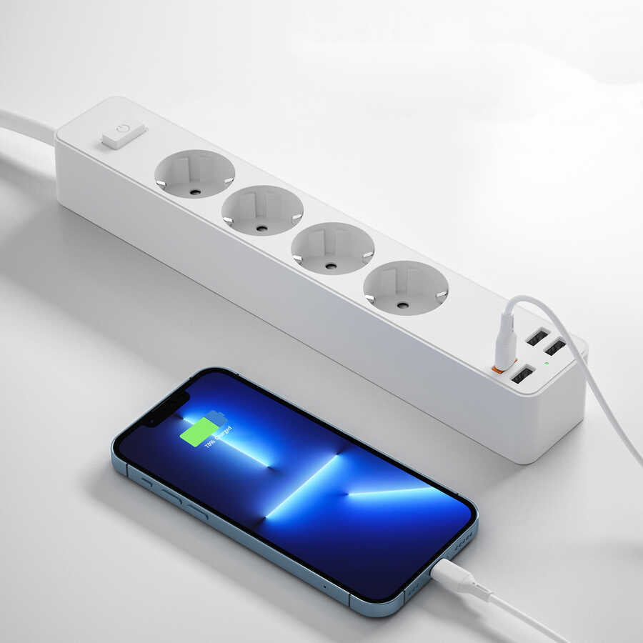 Wiwu PD20W U01EU Power Strip Multi Socket 160 cm Black