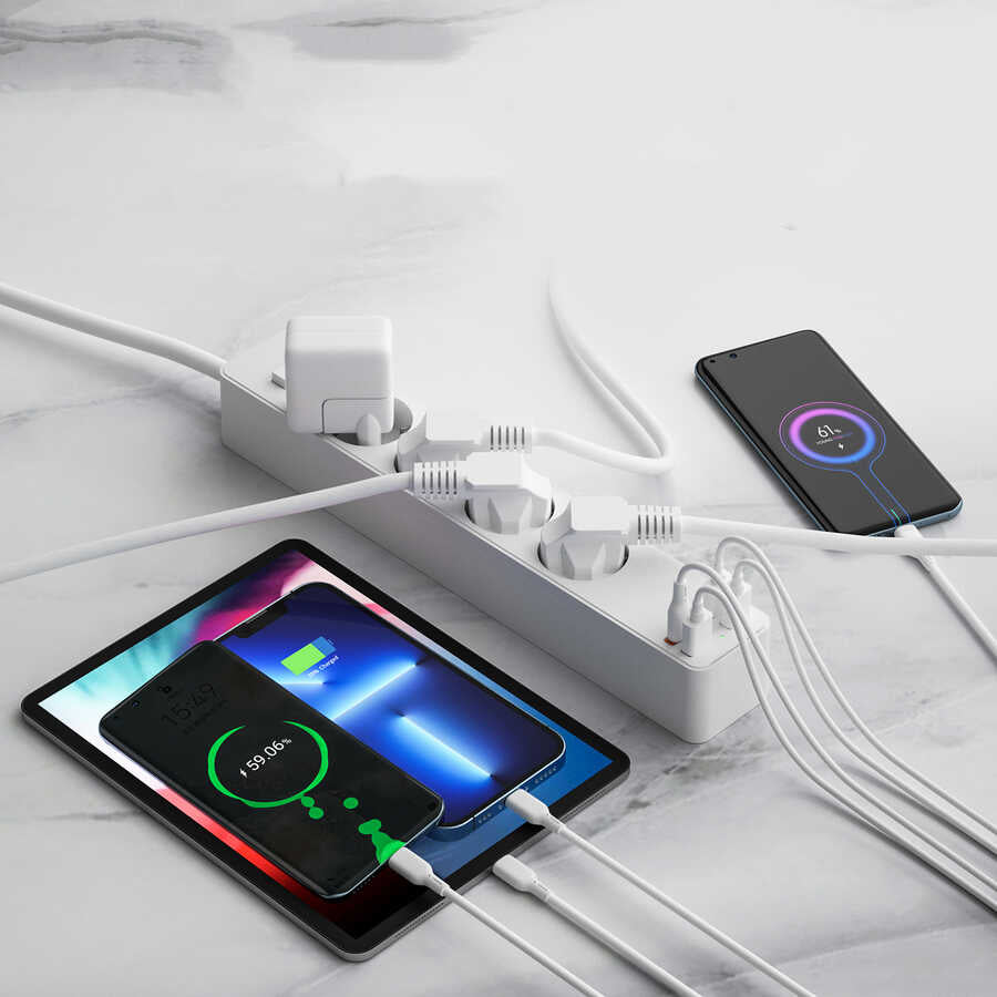 Wiwu PD20W U01EU Power Strip Multi Socket 160 cm Black