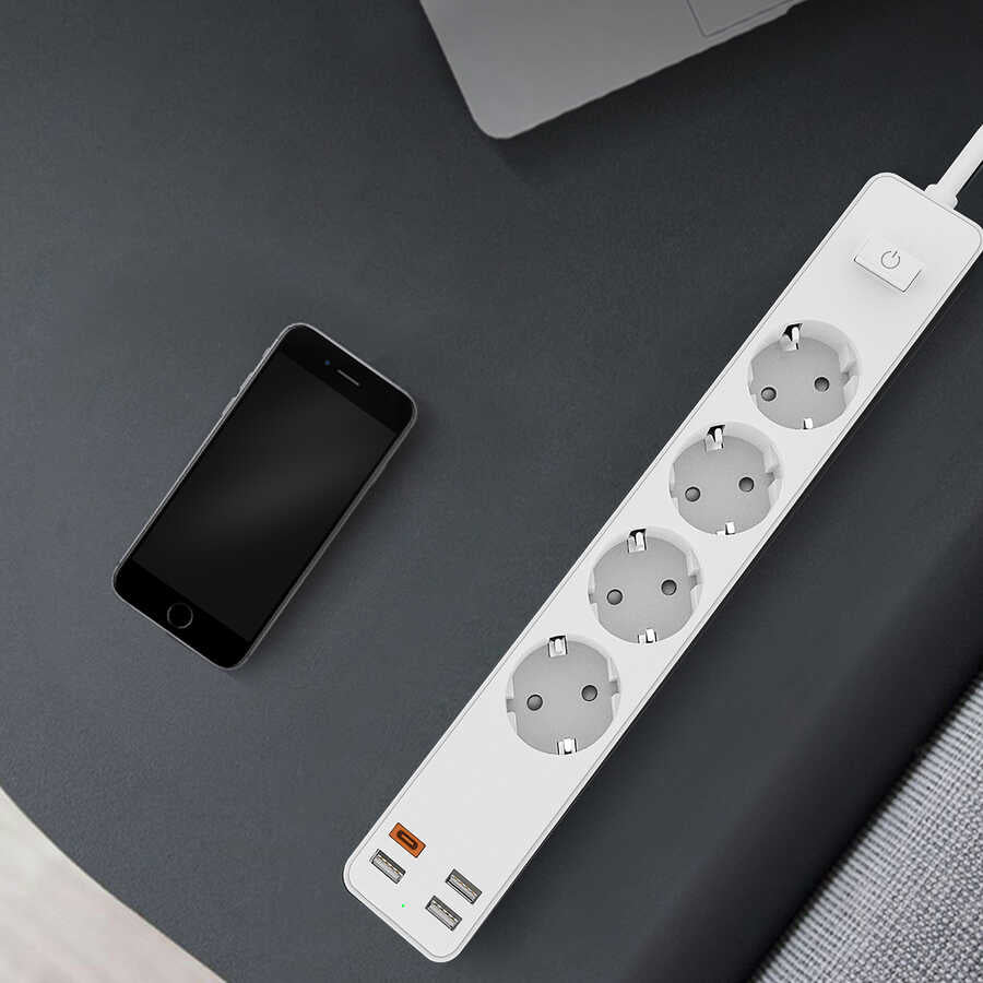 Wiwu PD20W U01EU Power Strip Multi Socket 160 cm Black