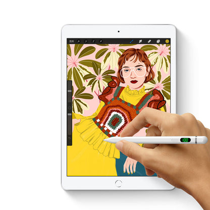 Wiwu Pencil C Pro Dijital Led Göstergeli Dokunmatik Kalem Palm-Rejection Eğim Özellikli Çizim Kalemi Beyaz