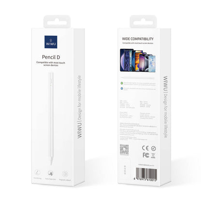 Wiwu Pencil D Aktif Kapasitif Basınçlı Universal Palm-Rejection Özellikli Dokunmatik Stylus Kalem Beyaz