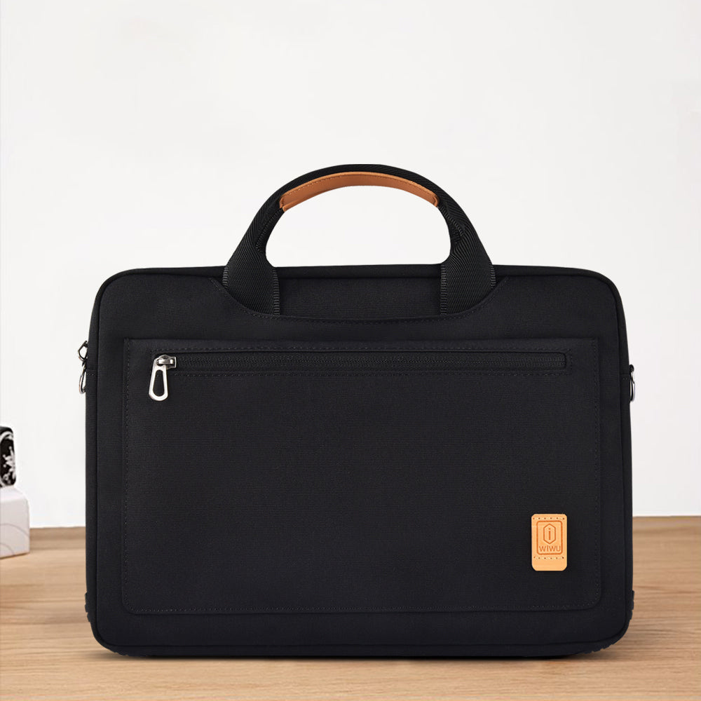 Wiwu Pioneer Pro Serisi Su Geçirmez Polyester Kumaş Omuz Askılı 14 inç Laptop Çantası Siyah