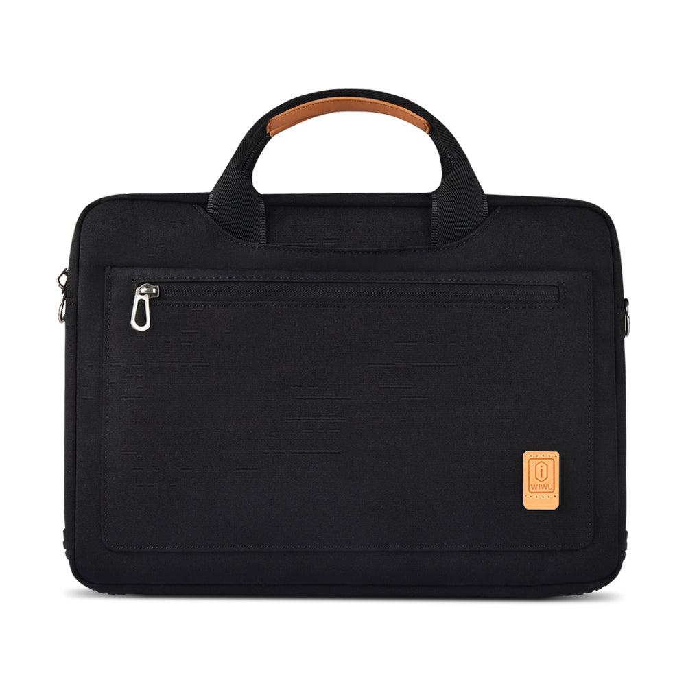 Wiwu Pioneer Pro Serisi Su Geçirmez Polyester Kumaş Omuz Askılı 14 inç Laptop Çantası Siyah