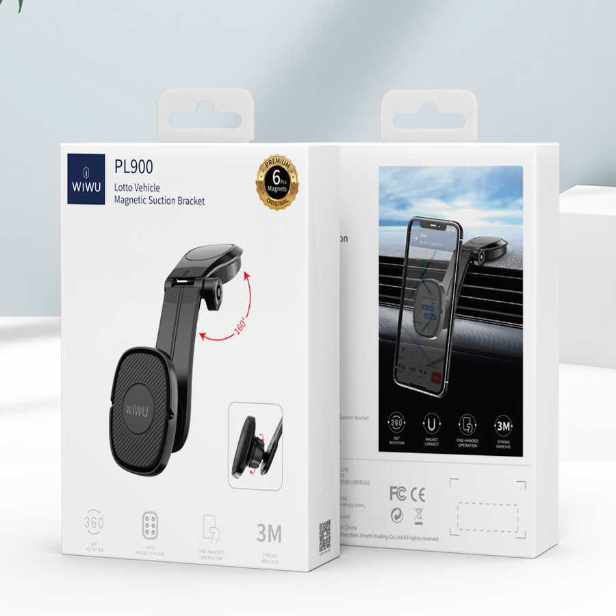 Wiwu PL900 Lotto Magnetic Car Phone Holder Black 