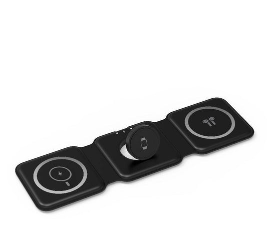 Wiwu Power Air M6 3 in 1 Magnetic Wireless Charging Stand Black 