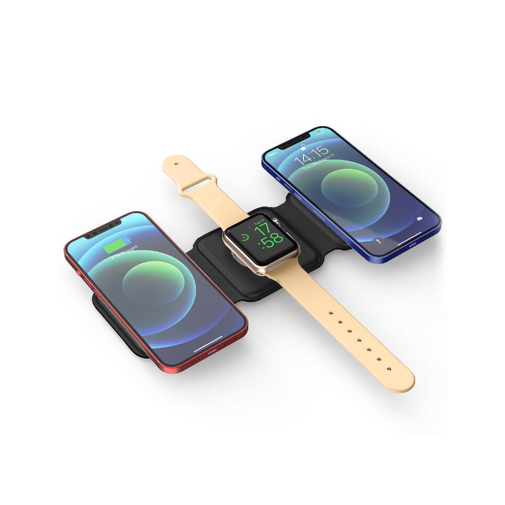Wiwu Power Air M6 3 in 1 Magnetic Wireless Charging Stand Black 