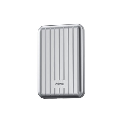 Wiwu PP02 Taşınabilir Wireless Şarj ve PD Hızlı Şarj Özellikli Powerbank 15W 5000mAh Gümüş