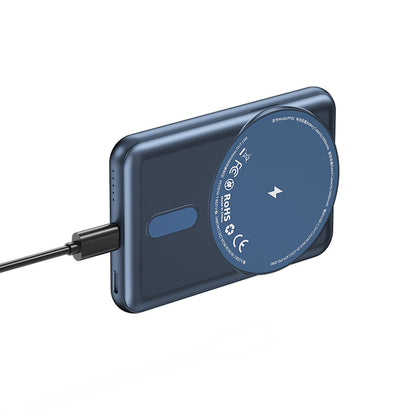 Wiwu PP02 Taşınabilir Wireless Şarj ve PD Hızlı Şarj Özellikli Powerbank 15W 5000mAh Gümüş