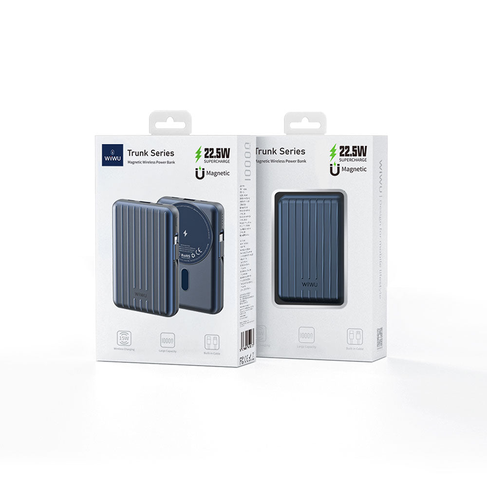 Wiwu PP03 Taşınabilir Wireless Şarj ve PD Hızlı Şarj Özellikli Powerbank 15W 10000mAh Gümüş