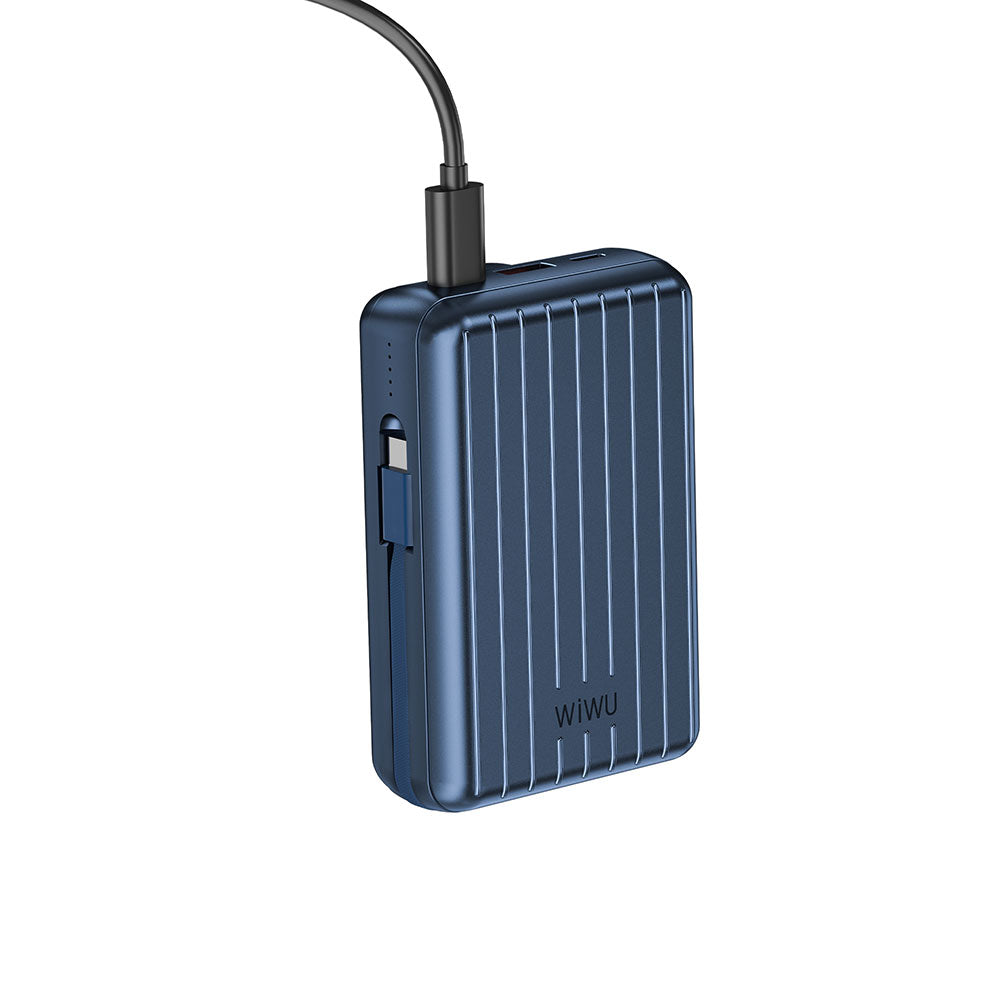 Wiwu PP04 Taşınabilir Wireless Şarj ve PD Hızlı Şarj Özellikli Powerbank 20W 20000mAh Mavi