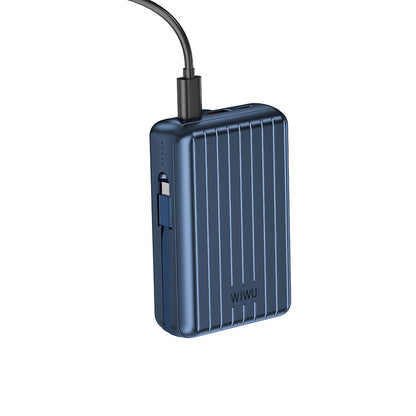 Wiwu PP04 Taşınabilir Wireless Şarj ve PD Hızlı Şarj Özellikli Powerbank 20W 20000mAh Mavi