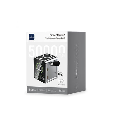 Wiwu PS300 M-safe Şarj Özellikli Dijital LED Göstergeli 60W 5in1 Şarj İstasyonu