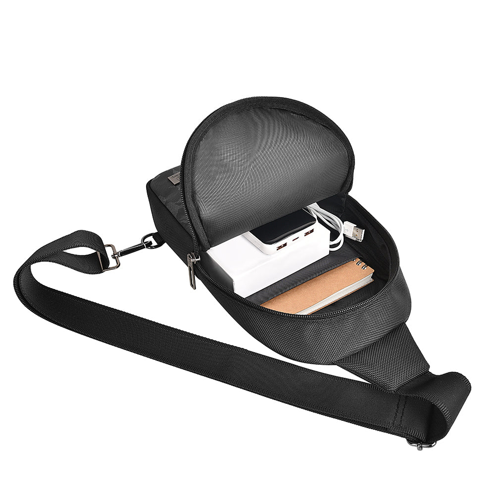 Wiwu Salem Serisi Crossbody Su Geçirmez Polyester Kumaş Omuz Askılı Çapraz Vücut Çantası Siyah