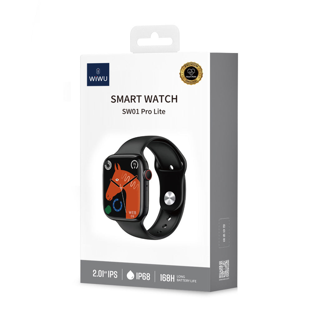 Wiwu SW01 Pro Lite iOS and Android Compatible Smart Watch Black 