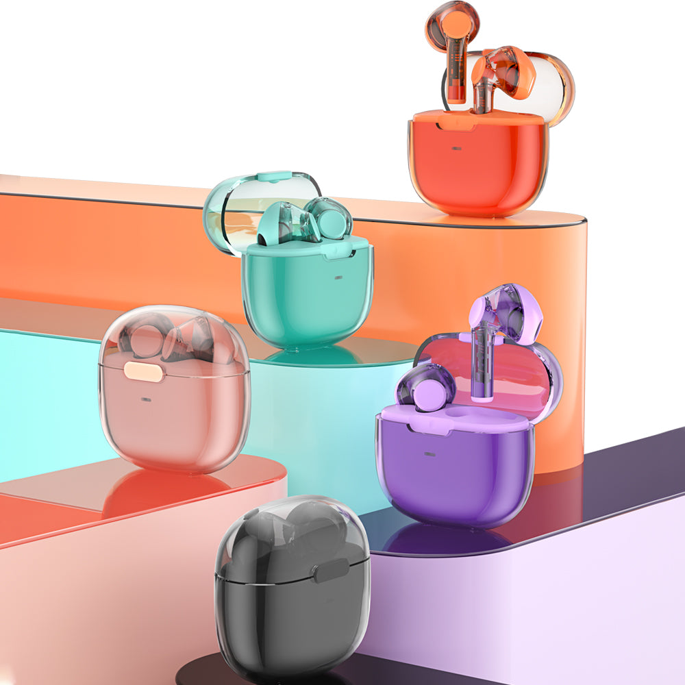 Wiwu T12 Transparent Design In-Ear Bluetooth Headphones Blue 