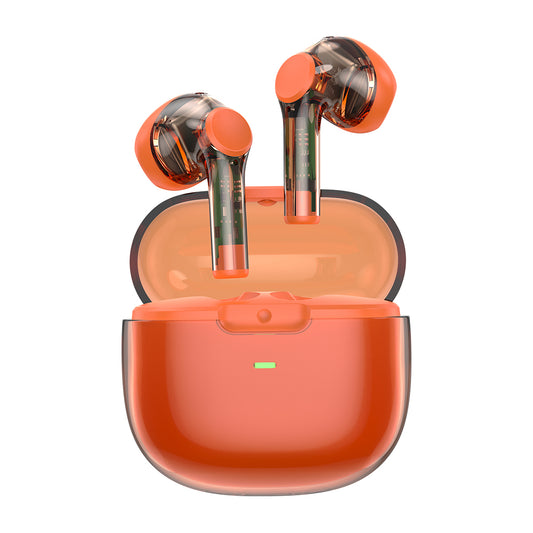 Wiwu T12 Transparent Design In-Ear Bluetooth Headphones Orange 