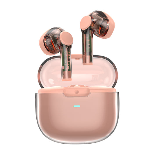 Wiwu T12 Transparent Design In-Ear Bluetooth Headphones Pink 