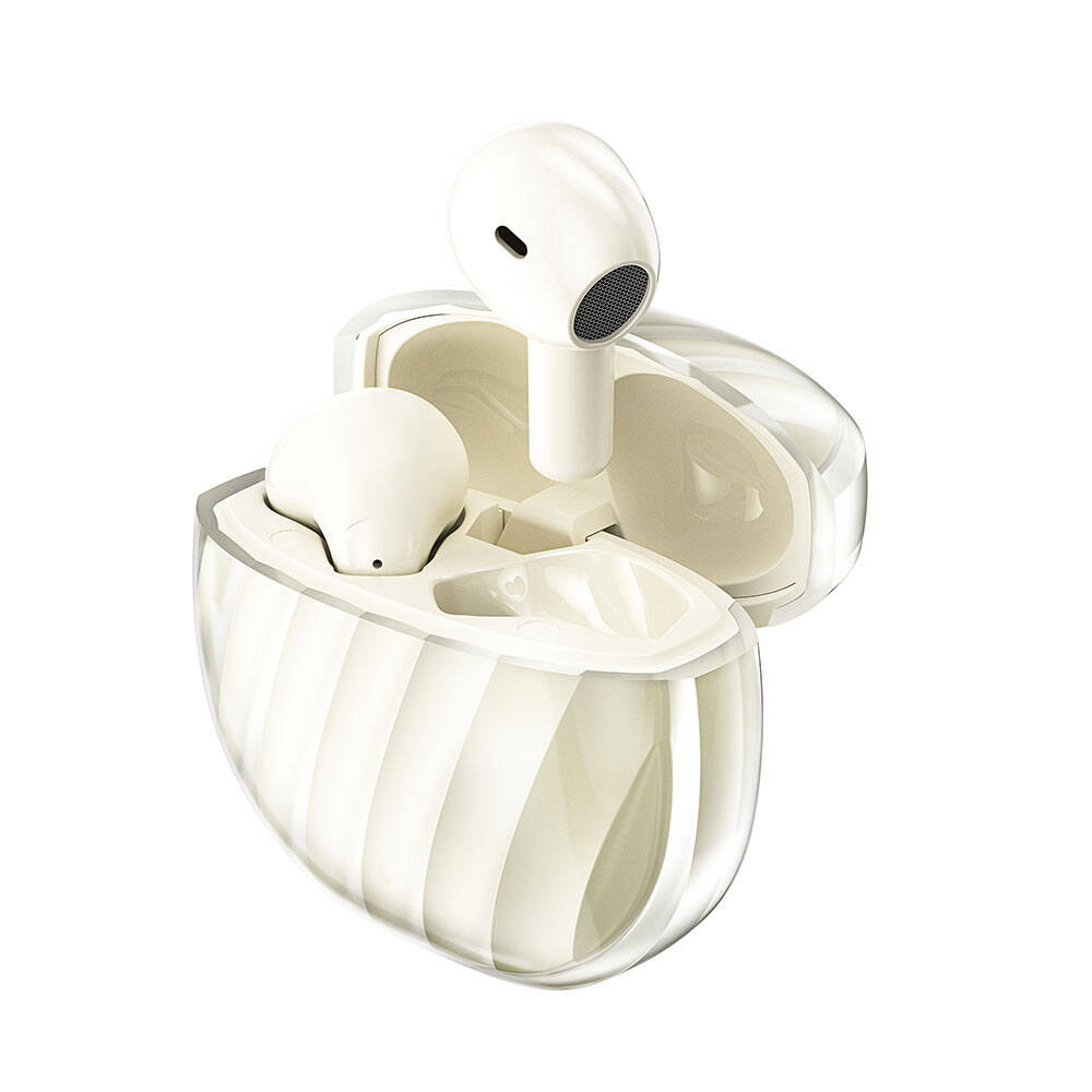 Wiwu T16 Dolby Atmos Aerodynamic Frosted Design In-Ear Bluetooth 5.3 Headphones Cream 
