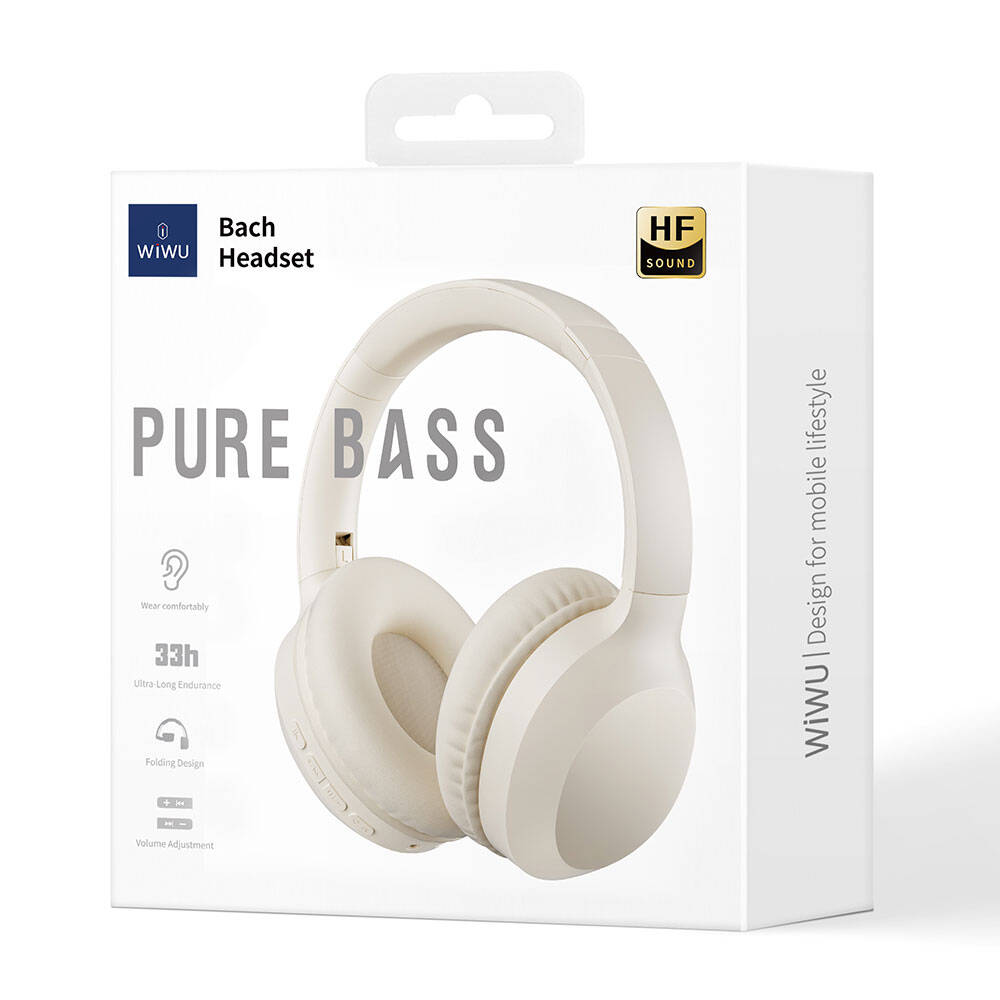 Wiwu TD-01 Bach Series Foldable Over-Ear Bluetooth Headphones Black 