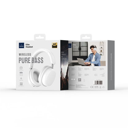 Wiwu TD-05 Elite Serisi Ayarlanabilir Katlanabilir Pure Bass Hi-Fi Kulak Üstü Bluetooth v5.3 Kulaklık Beyaz