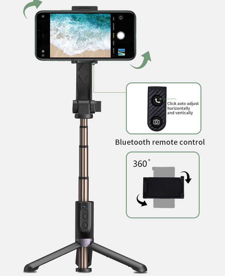 Wiwu TGS-301 Multifunctional Selfie Stick Black