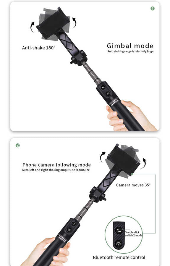 Wiwu TGS-301 Multifunctional Selfie Stick Black