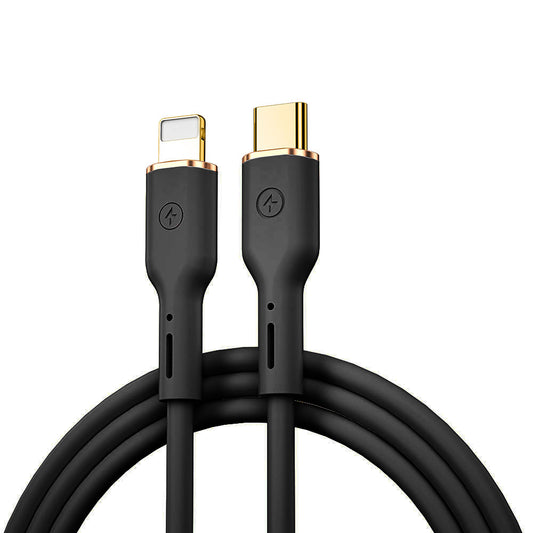 Wiwu Vigor YQ-01 Type-C to Lightning Flexible PD Data Cable 27W 480Mbps 1.2M Black 