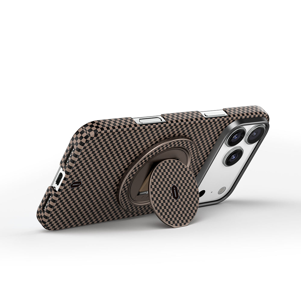 Wiwu Warriors Serisi Aramid Fiber 360 Derece Dönebilen Magnetik Ring Stand Telefon Tutucu Desert Titanyum