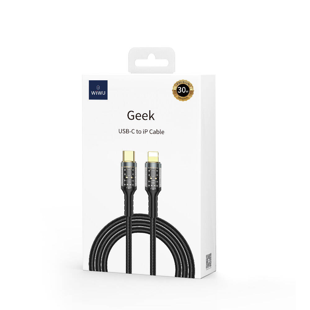 Wiwu Wi-C016 Geek Series Type-C to Lightning PD Data Cable 30W 1.2 Meters Black 