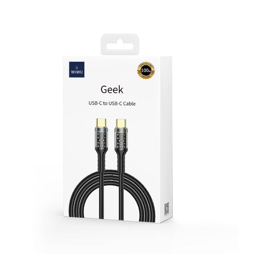 Wiwu Wi-C016 Geek Series Type-C to Type-C PD Data Cable 100W 1.2 Meters Black 