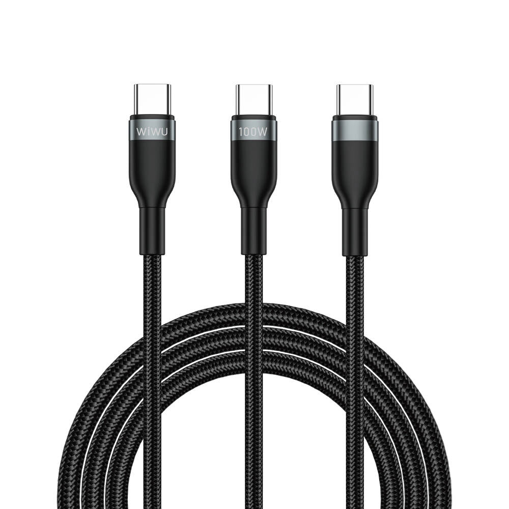 Wiwu Wi-C029 Concise Series 2in1 Type-C PD Data and Charging Cable 100W 1.2M Black 