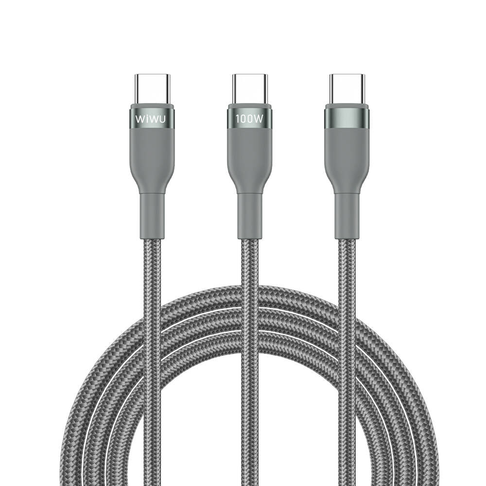 Wiwu Wi-C029 Concise Series 2in1 Type-C PD Data and Charging Cable 100W 1.2M Gray 